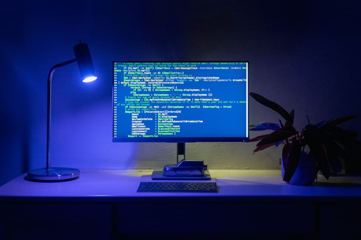 Source code displayed on a developer's computer screen